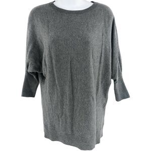 Amber Sun Sweater Women XS Gray Cotton Modal Minimalist Casual Preppy Tunic